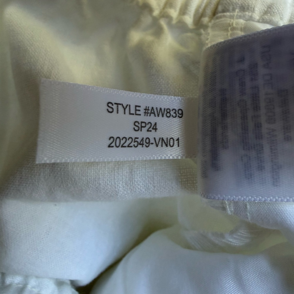 J.Crew White Pull-On Drawstring Linen Pants Size 6 - Picture 5 of 9